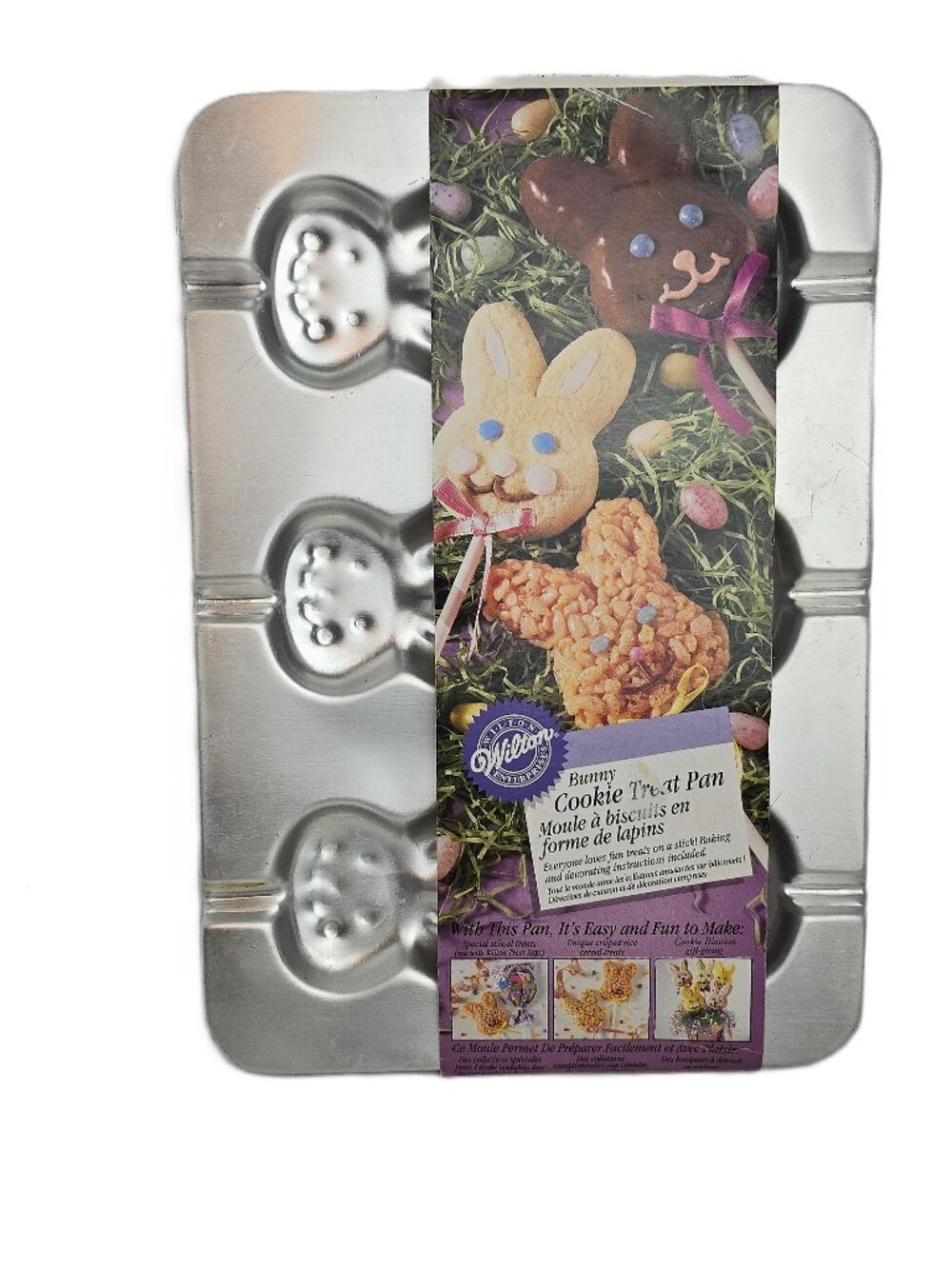 Vintage Wilton 6 Bunny Cookie Pan Chocolate Stick 2105-8106 1998 Easter Pops
